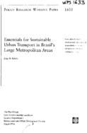 Essentials for sustainable urban transport in Brazils large metropolitan areas