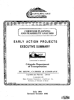 Corridor Planning And Feasibility Analysis Early Action Projects Executive Summary