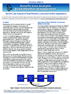 Benefit Cost Analysis Road Weather Management Benefit Cost Analysis of Road Weather Connected Vehicle Applications