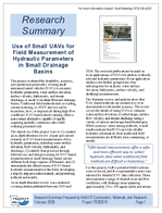 Use of Small UAVs for Field Measurement of Hydraulic Parameters in Small Drainage Basins Summary