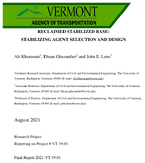 Reclaimed Stabilized Base Stabilizing Agent Selection and Design