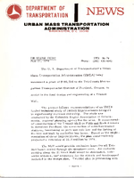 Department of Transportation News Urban Mass Transportation Administration UMTA 9674