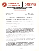 Department of Transportation News Urban Mass Transportation Administration UMTA 7554