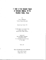 A Study of the Economic Impact of Interstate Highway 10 on Chambers County Texas