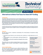 Alternatives to Motor Fuel Taxes for State DOT Funding Technical Summary