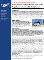 Develop Refine and Validate a Survey to Assess Adults Perspectives of Autonomous RideSharing Services Summary