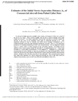 Estimates of the initial vortex separation distance bo of commercial aircraft from pulsed lidar data