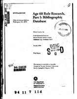 Age 60 Rule Research Part I Bibliographic Database