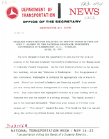 Speeches by Deputy Under Secretary of Transportation John P Olsson 1971