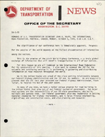 Remarks of US Transportation Secretary John A Volpe at the International Road Federation