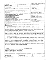 Critical Factors Influencing the Demand for Transit