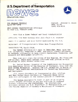 US Department of Transportation news Office of Public Affairs UMTA 2178 West German Transportation Officials to Visit US Transit Sites
