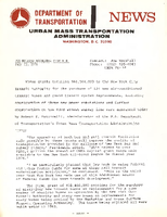 Department of Transportation News Urban Mass Transportation Administration UMTA 7679