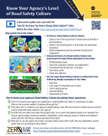 Know Your Agencys Level of Road Safety Culture