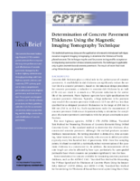 Determination of Concrete Pavement thickness Using the Magnetic Imaging Tomography Technique