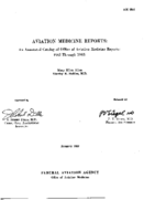 Aviation medicine reports  an annotated catalog of office of aviation medicine reports  1961 through 1965