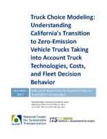 Truck Choice Modeling Understanding Californias Transition to ZeroEmission Vehicle Trucks Taking into Account Truck Technologies Costs and Fleet Decision Behavior
