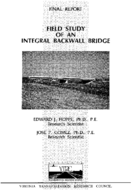 Field study of an integral backwall bridge  final report