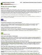 Human Environment Digest March 22 2018