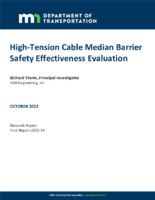 Hightension Cable Median Barrier Safety Effectiveness Evaluation