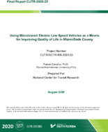 Using Microtransit Electric Low Speed Vehicles as a Means for Improving Quality of Life in MiamiDade County