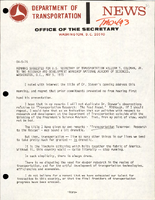 Remarks Suggested for US Secretary of Transportation William T Coleman Jr to the Research and Development Workshop National Academy of Sciences