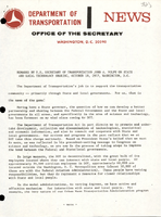 Remarks by US Secretary of Transportation John A Volpe on State and Local Technology Sharing