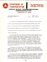 Department of Transportation News Urban Mass Transportation Administration UMTA 7387