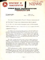 Department of Transportation News Urban Mass Transportation Administration UMTA 0174