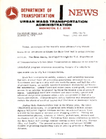 Department of Transportation News Urban Mass Transportation Administration UMTA 13674