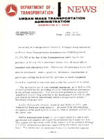 Department of Transportation News Urban Mass Transportation Administration UMTA 2174