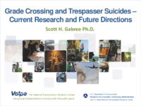 Grade crossing and trespasser suicides  current research and future directions