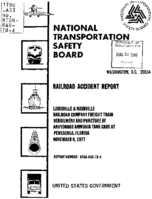 Interstate Commerce Commision Report of the Accident  Investigation Occuring on the LOUISVILLE AND NASHVILLE RAILROAD COMPANY PENSACOLA FL