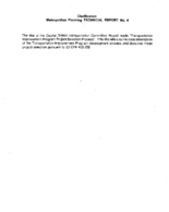 Metropolitan Planning Technical Report No 4 Programming ISTEA Funding