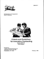 Criteria and Guidelines for Innovative Contracting