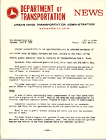 Department of Transportation News Urban Mass Transportation Administration DOT16169