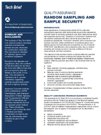 Quality Assurance Random Sampling and Sample Security Tech Brief