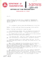 Remarks Prepared for Delivery by Secretary of Transportation William T Coleman Jr to the National Press Club