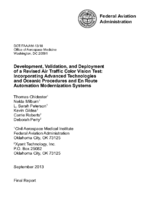 Development Validation and Deployment of a Revised Air Traffic Color Vision Test Incorporating Advanced Technologies and Oceanic Procedures and en Route Automation Modernization Systems