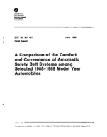 A Comparison of the Comfort and Convenience of Automatic Safety Belt Systems among Selected 19881989 Model Year Automobiles