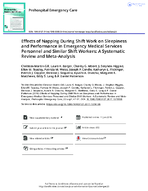 Effects of Napping during Shift Work on Sleepiness and Performance in Emergency Medical Services Personnel and Similar Shift Workers A Systematic Review and MetaAnalysis