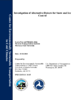 Investigation of Alternative Deicers for Snow and Ice Control