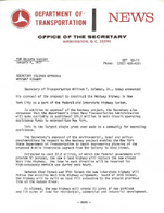 Department of Transportation News Releases January 1977