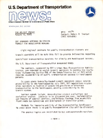 US Department of Transportation News Office of Assistant Secretary for Governmental and Public Affairs UMTA 4479 DOT Sponsors Seminars on Special Transit for Handicapped Persons