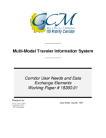 MultiModal Traveler Information System  Corridor User Needs and Data Exchange Elements