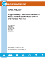 Supplementary Cementitious Materials Assessment of Test Methods for New and Blended Materials