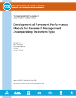Development of Pavement Performance Models for Pavement Management Incorporating Treatment Type