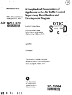A Longitudinal Examination of Applicants to the Air Traffic Supervisory Identification and Development Program