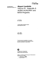 Airport Landside Volume IV Appendix A ALSIM AUXILIARY and MAIN Programs