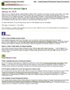 Human Environment Digest January 10 2019